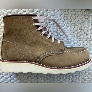 Redwing heritage moc boots in olive mojave